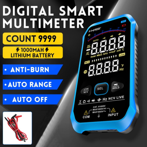 Multimètre numérique entièrement automatique de haute précision FNIRSI S1 (bleu) SF701A108-014