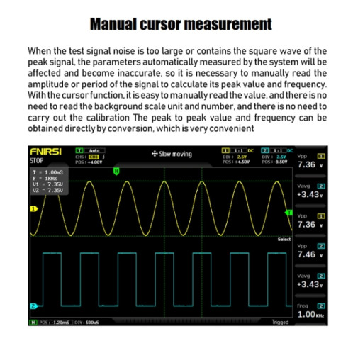 FNIRSI 1014D 2 en 1 Oscilloscope numérique à bande passante 100M double canal Générateur de signal d'échantillonnage 1GS, prise US SF32011963-015