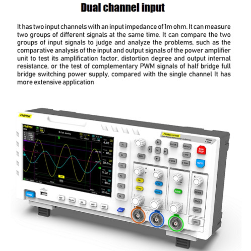 FNIRSI 1014D 2 en 1 Oscilloscope numérique à bande passante 100M double canal Générateur de signal d'échantillonnage 1GS, prise US SF32011963-015