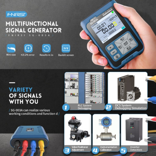 FNIRSI SG-003A Générateur de Signal PWM Multifonctionnel Calibrateur de Courant de Tension 4-20ma, Prise EU (Bleu) SF801A1259-015