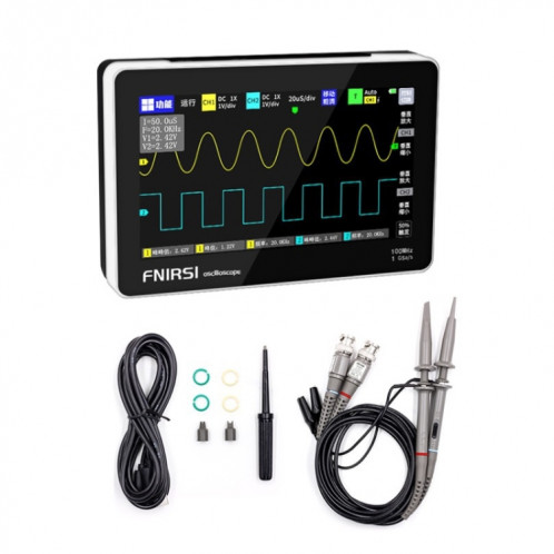 FNIRSI 1013D 1GS Sampling Dual Channel 100M Bandwidth Digital Oscilloscope, US Plug (Anglais) SF901A600-018