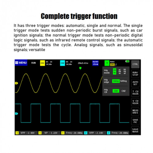 FNIRSI 1013D 1GS Sampling Dual Channel 100M Bandwidth Digital Oscilloscope, US Plug (Anglais) SF901A600-018
