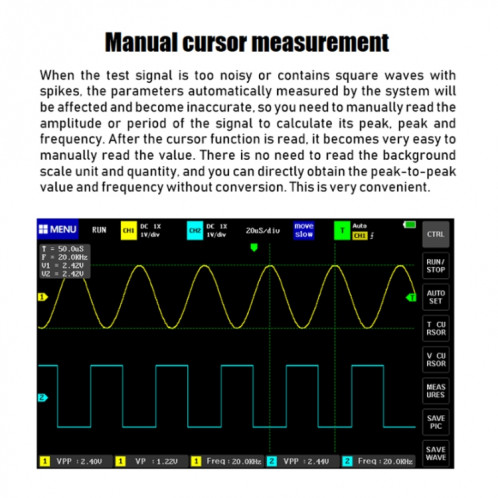 FNIRSI 1013D 1GS Sampling Dual Channel 100M Bandwidth Digital Oscilloscope, US Plug (Anglais) SF901A600-018