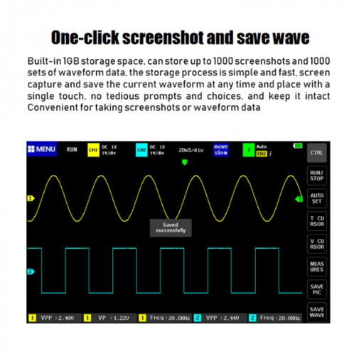 FNIRSI 1013D 1GS Sampling Dual Channel 100M Bandwidth Digital Oscilloscope, US Plug (Anglais) SF901A600-018