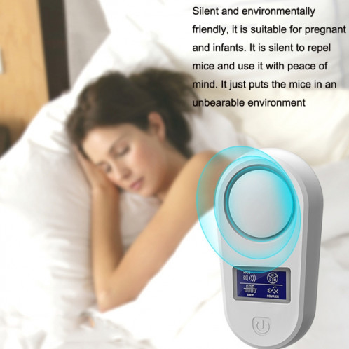 Écran haute puissance Répulsif pour souris à ultrasons Répulsif contre les moustiques Accueil Répulsif intelligent contre les insectes (Blanc) SH002A793-08