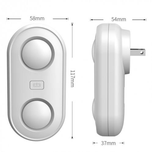 BG312 Répulsif à ultrasons à double klaxon intelligent Répulsif à moustiques électronique multifonctionnel (Blanc) SH502A1614-09