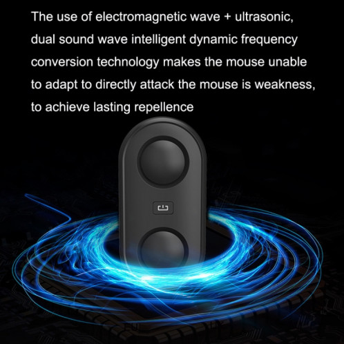 BG312 Répulsif à ultrasons à double klaxon intelligent Répulsif à moustiques électronique multifonctionnel (Noir) SH502B735-09