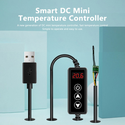 W-3301 Thermostat à affichage numérique intelligent Coussin chauffant pour animaux de compagnie Contrôleur de thermostat pour chauffe-lait (Noir) SH901A145-09