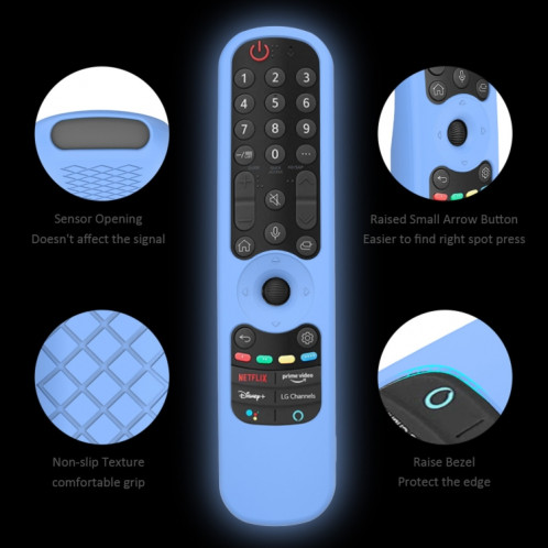 Pour LG AN-MR21GC / AN-MR21N / AN-MR21GA TV télécommande étui en silicone (vert lumineux) SH201D235-08