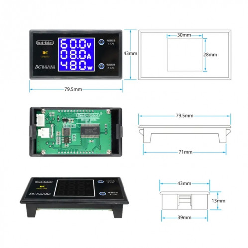 Deek-Robot X12872 50V 5A Numérique 250W Compteur De Puissance Affichage Numérique Détecteur Multifonction Voltmètre SH5401640-07