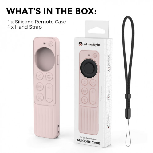 Pour Apple TV Siri Remote 2/3 AhaStyle PT166 télécommande étui de protection en silicone rayé anti-dérapant anti-chute (rose) SA701A409-08
