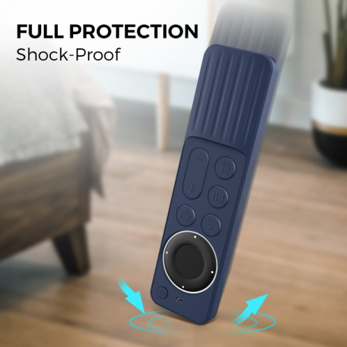 Pour Apple TV Siri Remote 2/3 AhaStyle PT166 Coque de protection en silicone pour télécommande anti-dérapante à rayures (noir) SA701B1778-08