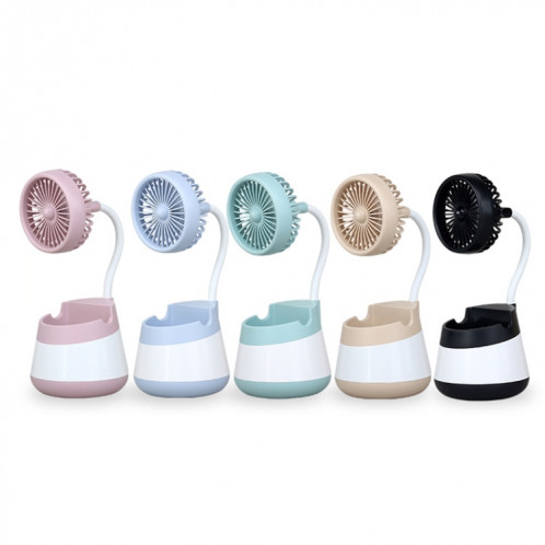 Ventilateur de porte-stylo de bureau de charge USB 276A avec fonction de support de téléphone ventilateur portable dortoir (rose) SH101A1592-08