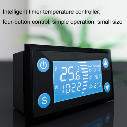 W-1213 Affichage numérique intelligent Fish Tank Escalade Pet Thermostat Plantation Trappe Élevage Contrôleur de température (Noir) SH201A1173-07