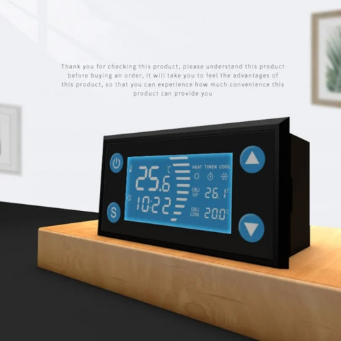 W-1213 Affichage numérique intelligent Fish Tank Escalade Pet Thermostat Plantation Trappe Élevage Contrôleur de température (Noir) SH201A1173-07