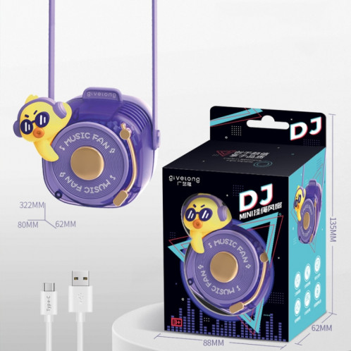 GL120-123 Ventilateur de cou suspendu Summer Handheld USB Mini ventilateur portable (Bleu) SH001D923-010