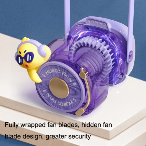 GL120-123 Ventilateur de cou suspendu Summer Handheld USB Mini ventilateur portable (Bleu) SH001D923-010
