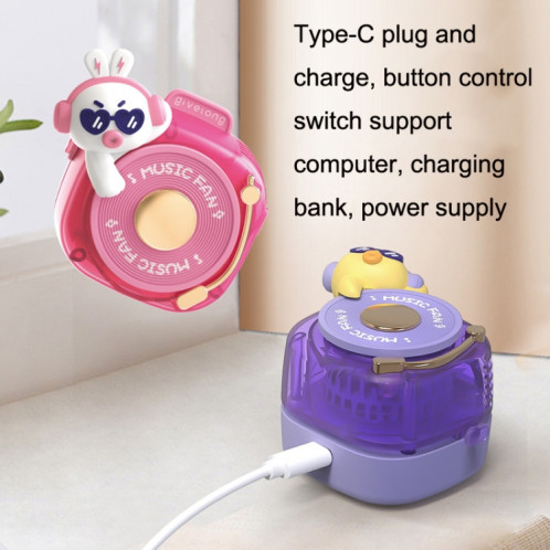 GL120-123 Ventilateur de cou suspendu Summer Handheld USB Mini ventilateur portable (Rose) SH001A1813-010