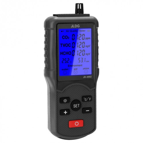 JD-3002 Détecteur complet d'humidité et de température de qualité de l'air au dioxyde de carbone (480 g) SH001A1671-07