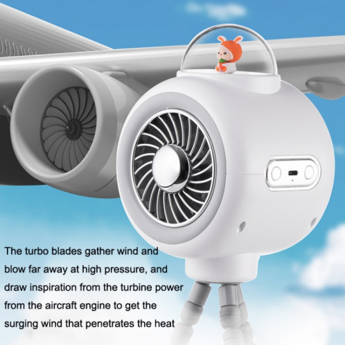 Ventilateur de poussette pour bébé Home Mute Refroidissement extérieur Ventilateur de pieuvre de lapin portable sans tête secouée (Blanc) SH98031578-011