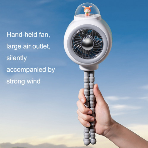 Ventilateur de poussette pour bébé Home Mute Refroidissement extérieur Ventilateur de pieuvre de lapin portable sans tête secouée (Blanc) SH98031578-011