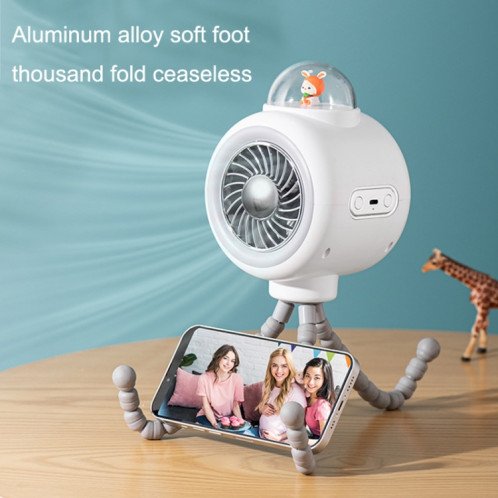 Ventilateur de poussette pour bébé Home Mute Refroidissement extérieur Ventilateur de pieuvre de lapin portable sans tête secouée (Blanc) SH98031578-011