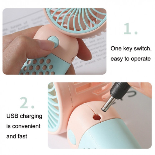 Z8 Handheld Cute Mini USB Fan Portable Dortoir Ventilateur de bureau (Rose) SH901D1233-07