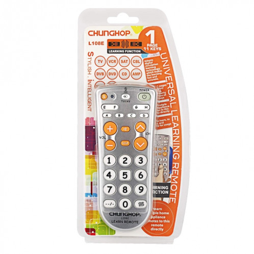 CHUNGHOP L108E Télécommande universelle d'apprentissage infrarouge SC60031800-07