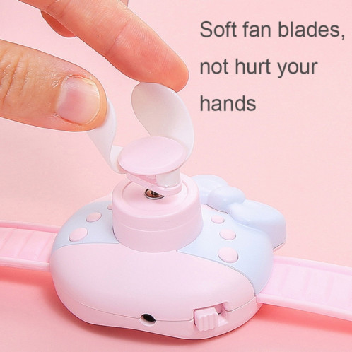 1158 Dessin Animé Forme Enfants Montre Ventilateur USB Recharge Portable Poignet Mini Ventilateur (Rose Bleu) SH101D1552-09