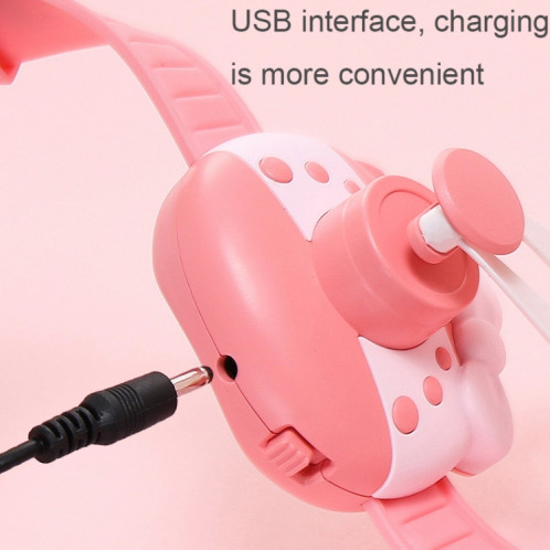 1158 Dessin Animé Forme Enfants Montre Ventilateur USB Recharge Portable Poignet Mini Ventilateur (Rouge Corail) SH101B354-09