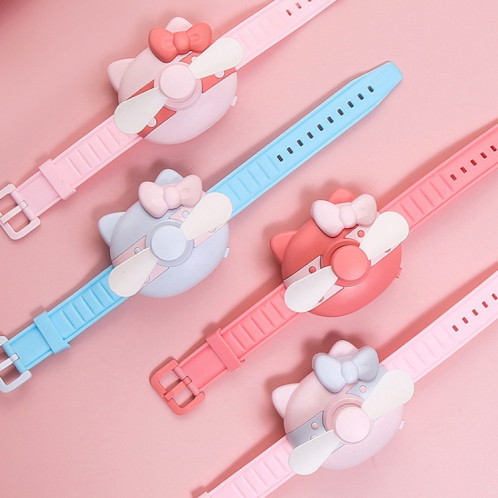 1158 Dessin Animé Forme Enfants Montre Ventilateur USB Recharge Portable Poignet Mini Ventilateur (Rose Bleu) SH101D1552-09