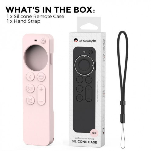 Pour Apple TV Siri Remote 2/3 AhaStyle PT165 Télécommande Étui de protection en silicone (Rose) SA801A907-08