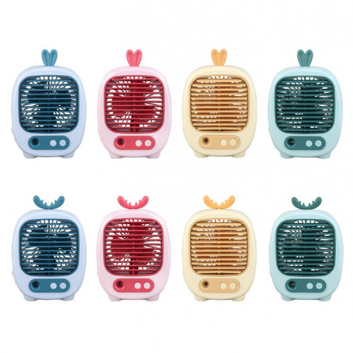 1315 Humidification par pulvérisation Ventilateur de dessin animé hydratant Ventilateur de bureau de charge USB (cerf jaune) SH901H486-09