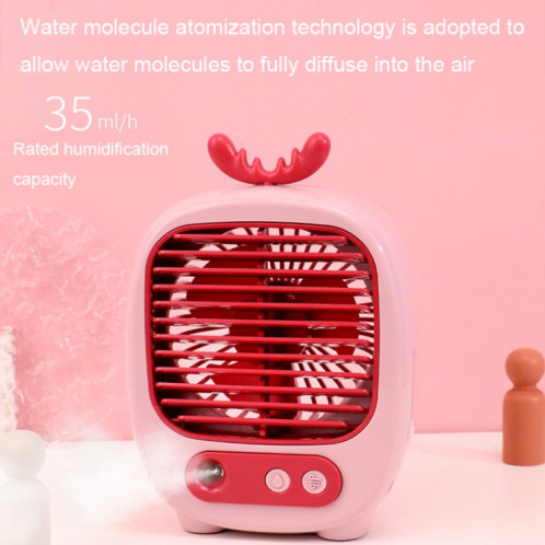 1315 Humidification par pulvérisation Ventilateur de dessin animé hydratant Ventilateur de bureau de charge USB (cerf jaune) SH901H486-09