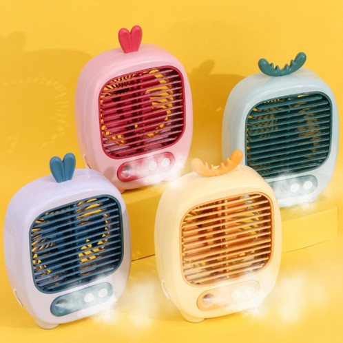 1315 Humidification par pulvérisation Ventilateur de dessin animé hydratant Ventilateur de bureau de charge USB (cerf jaune) SH901H486-09