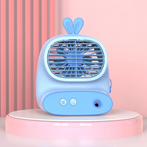 CS1319 Petit ventilateur de dessin animé en vaporisateur hydratant de bureau Ventilateur d'humidification silencieux rechargeable (Bunny Blue) SH801A341-08