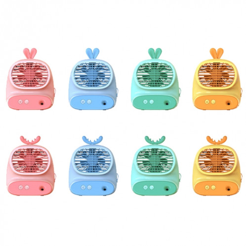CS1319 Petit ventilateur de dessin animé en vaporisateur hydratant de bureau Ventilateur d'humidification silencieux rechargeable (rose cerf) SH801G1421-08