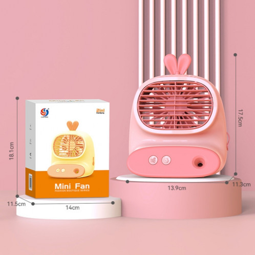 CS1319 Ventilateur de bureau petit vaporisateur hydratant ventilateur de bande dessinée ventilateur d'humidification silencieux rechargeable (vert cerf) SH801H1402-08