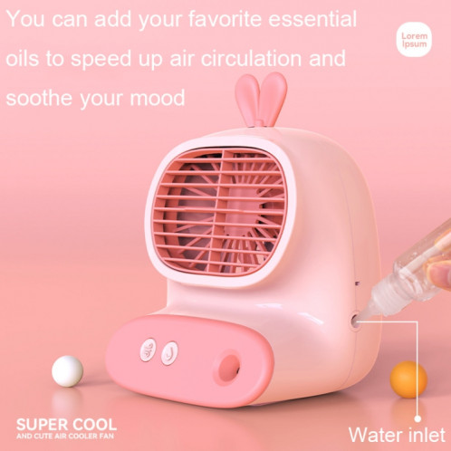 CS1319 Petit ventilateur de dessin animé en vaporisateur hydratant de bureau Ventilateur d'humidification silencieux rechargeable (Bleu cerf) SH801E893-08