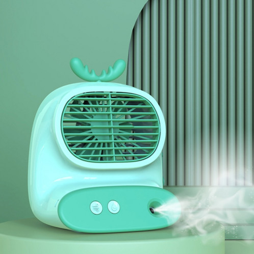 CS1319 Ventilateur de bureau petit vaporisateur hydratant ventilateur de bande dessinée ventilateur d'humidification silencieux rechargeable (vert cerf) SH801H1402-08