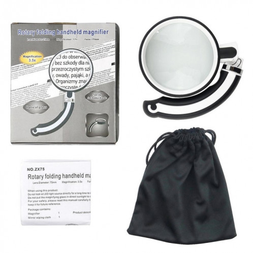 Loupe à main rotative pliante avec poignée en caoutchouc de 75 mm SH3101774-08