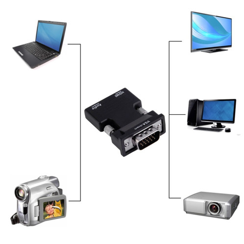Adaptateur HDMI pour projecteur HDMI vers VGA avec câble audio Convertisseur HD pour ordinateur SH37011214-07