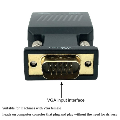 Adaptateur HDMI pour projecteur VGA vers HDMI avec câble audio Convertisseur HD pour ordinateur SH3702520-07