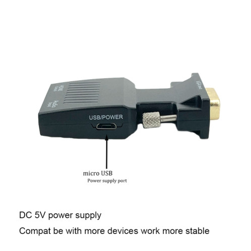 Adaptateur HDMI pour projecteur VGA vers HDMI avec câble audio Convertisseur HD pour ordinateur SH3702520-07