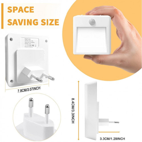 NL2101 Détecteur de mouvement LED Veilleuse AC Plug Dimming Sleep Lights, Spécification: Prise US blanc chaud SH3903948-08