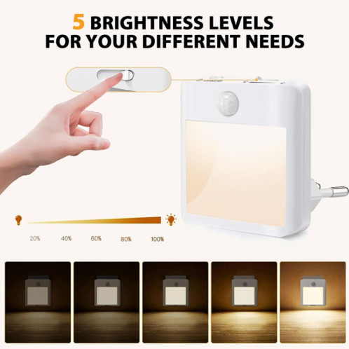 NL2101 Détecteur de mouvement LED Veilleuse AC Plug Dimming Sleep Lights, Spécification: Prise EU chaude et blanche SH39021231-08