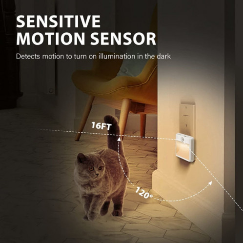 NL2101 Détecteur de mouvement LED Veilleuse AC Plug Dimming Sleep Lights, Spécification: Prise UK blanc chaud SH39051542-08
