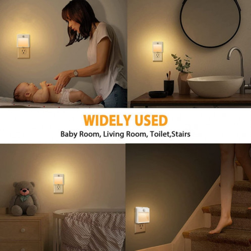NL2101 Détecteur de mouvement LED Veilleuse AC Plug Dimming Sleep Lights, Spécification: Prise US blanc chaud SH3903948-08