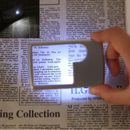 2pcs 3-6 fois type de carte loupe portable lumière LED rectangulaire SH6148364-09