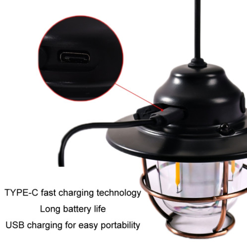 Lanterne de cheval rechargeable par USB pour éclairage extérieur (abricot) SH901D353-07